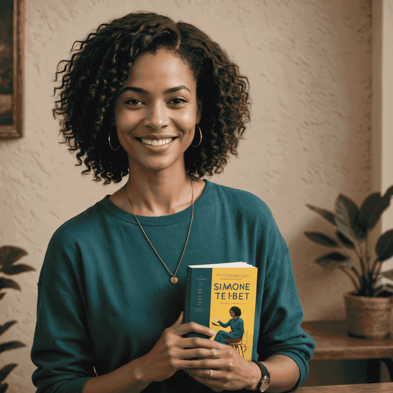 Capa do novo livro de Simone Tebet com a autora sorrindo, segurando o livro em suas mãos